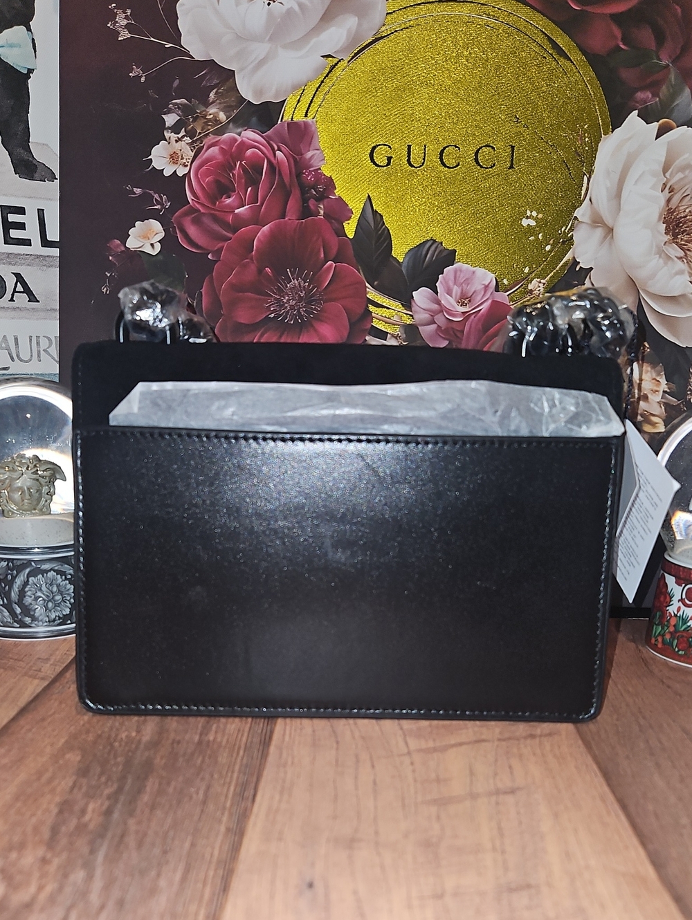 Kurt Geiger NWT Shoreditch Black Suede Crossbody Bag and Mirror - Picture 10 of 15